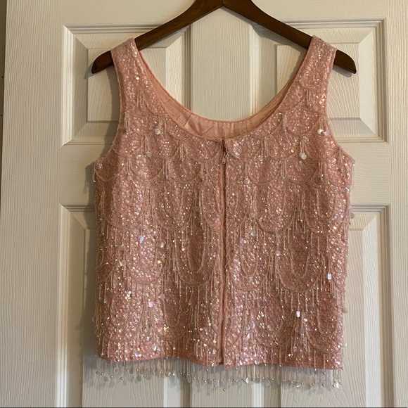 Koret of California Vintage Beaded Sequin Wool Top - Picture 3 of 10